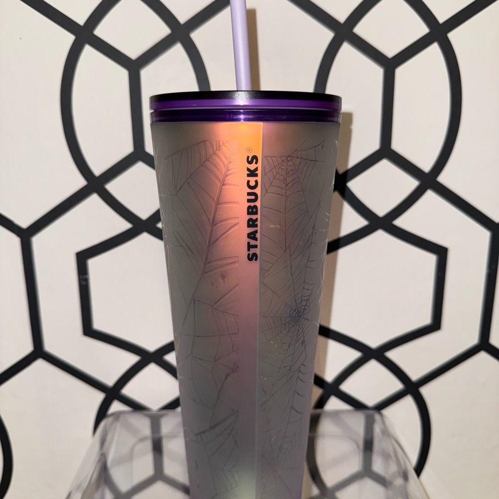Starbucks Iridescent Tumbler with Purple Lid